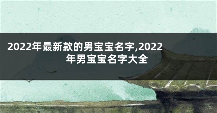2022年最新款的男宝宝名字,2022年男宝宝名字大全