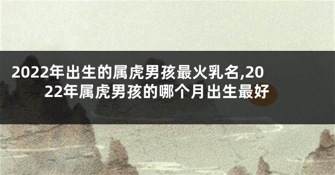 2022年出生的属虎男孩最火乳名,2022年属虎男孩的哪个月出生最好