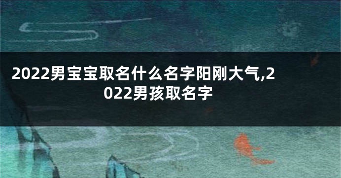 2022男宝宝取名什么名字阳刚大气,2022男孩取名字