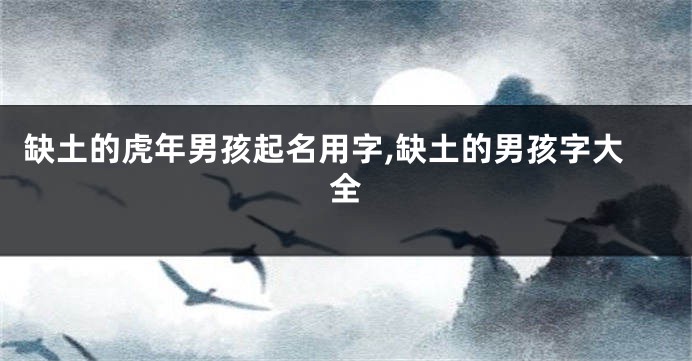 缺土的虎年男孩起名用字,缺土的男孩字大全