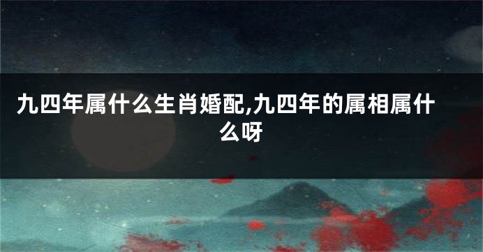 九四年属什么生肖婚配,九四年的属相属什么呀