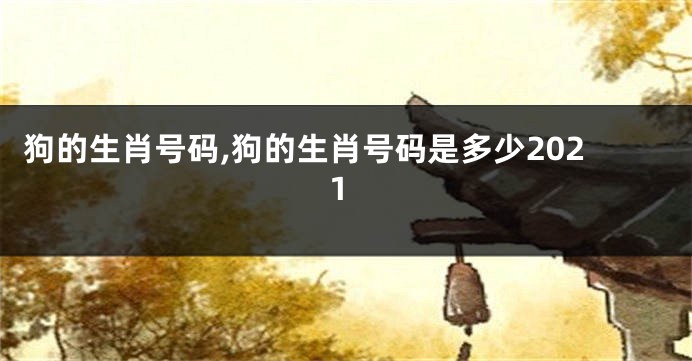 狗的生肖号码,狗的生肖号码是多少2021