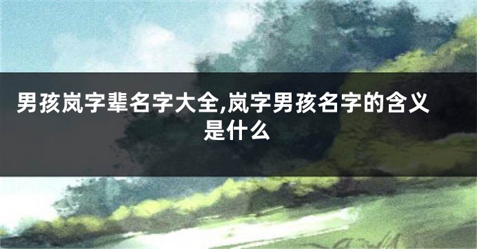 男孩岚字辈名字大全,岚字男孩名字的含义是什么