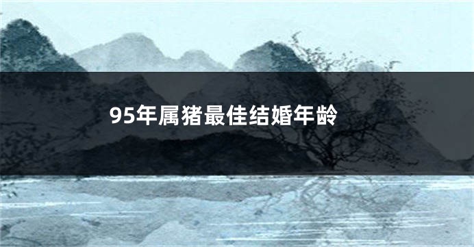 95年属猪最佳结婚年龄