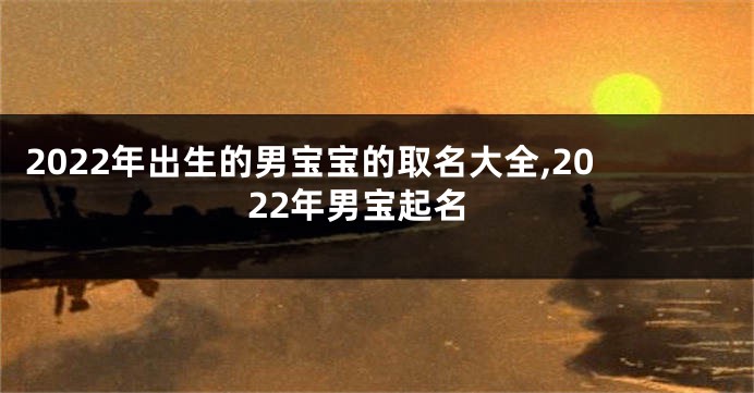 2022年出生的男宝宝的取名大全,2022年男宝起名
