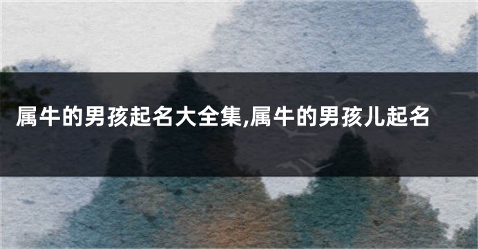 属牛的男孩起名大全集,属牛的男孩儿起名
