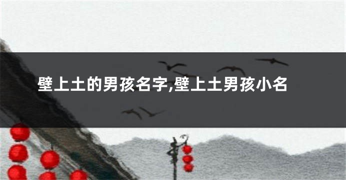 壁上土的男孩名字,壁上土男孩小名