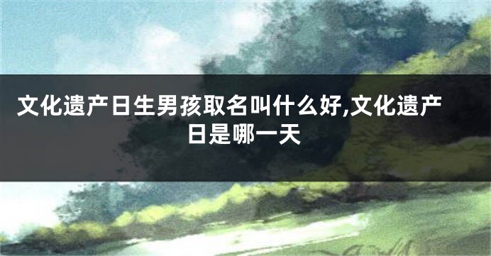文化遗产日生男孩取名叫什么好,文化遗产日是哪一天