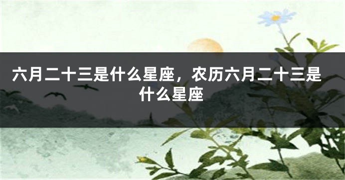 六月二十三是什么星座,农历六月二十三是什么星座