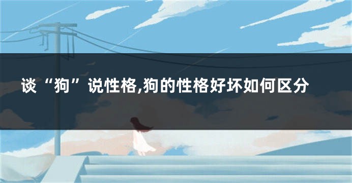 谈“狗”说性格,狗的性格好坏如何区分