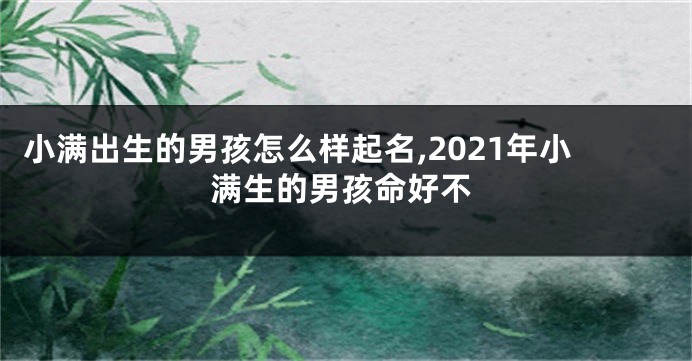 小满出生的男孩怎么样起名,2021年小满生的男孩命好不