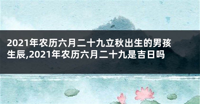 2021年农历六月二十九立秋出生的男孩生辰,2021年农历六月二十九是吉日吗