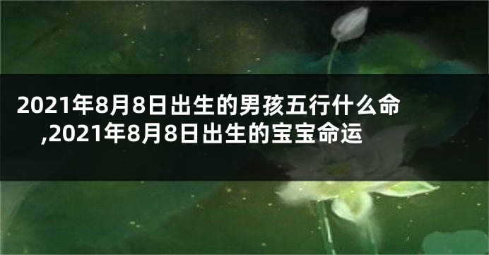 2021年8月8日出生的男孩五行什么命,2021年8月8日出生的宝宝命运
