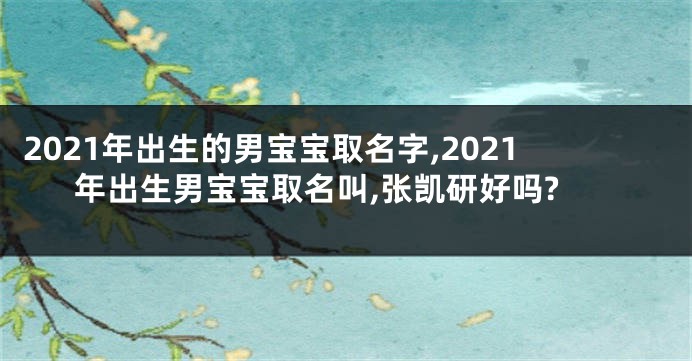 2021年出生的男宝宝取名字,2021年出生男宝宝取名叫,张凯研好吗?