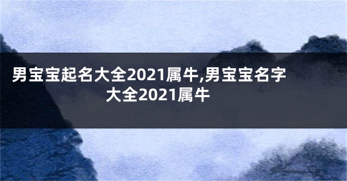 男宝宝起名大全2021属牛,男宝宝名字大全2021属牛