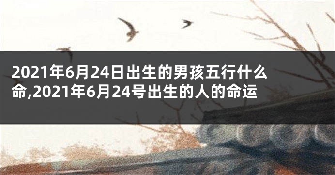 2021年6月24日出生的男孩五行什么命,2021年6月24号出生的人的命运