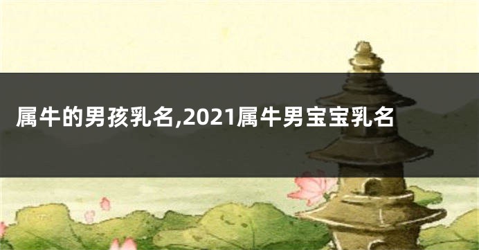属牛的男孩乳名,2021属牛男宝宝乳名
