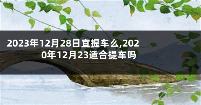 2023年12月28日宜提车么,2020年12月23适合提车吗