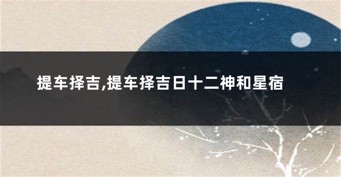 提车择吉,提车择吉日十二神和星宿