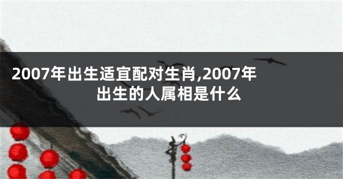 2007年出生适宜配对生肖,2007年出生的人属相是什么
