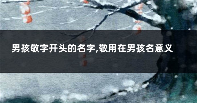 男孩敬字开头的名字,敬用在男孩名意义