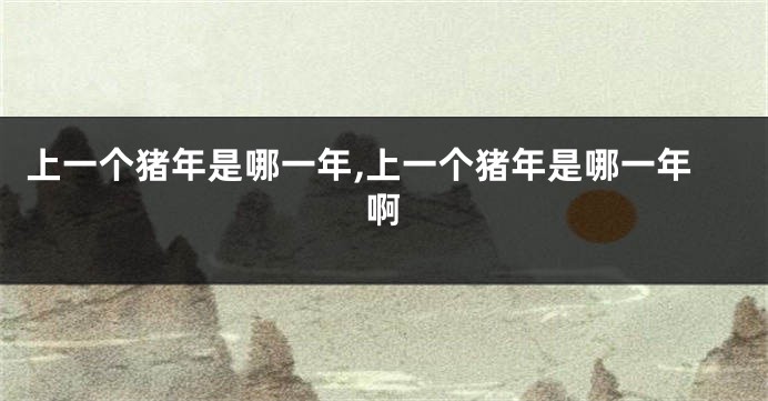 上一个猪年是哪一年,上一个猪年是哪一年啊