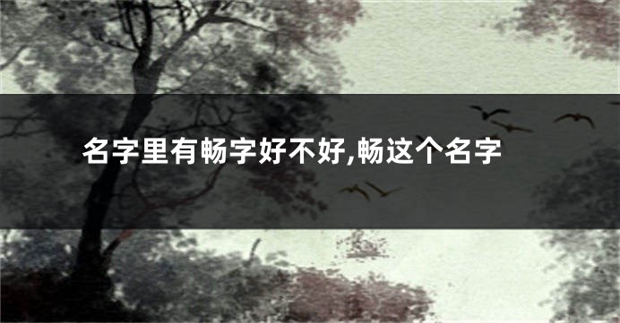 名字里有畅字好不好,畅这个名字
