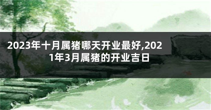 2023年十月属猪哪天开业最好,2021年3月属猪的开业吉日