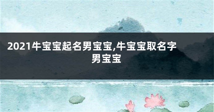 2021牛宝宝起名男宝宝,牛宝宝取名字男宝宝