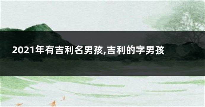2021年有吉利名男孩,吉利的字男孩