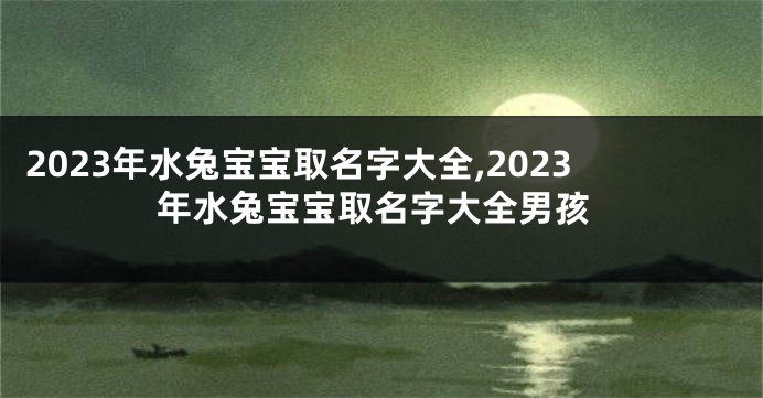 2023年水兔宝宝取名字大全,2023年水兔宝宝取名字大全男孩
