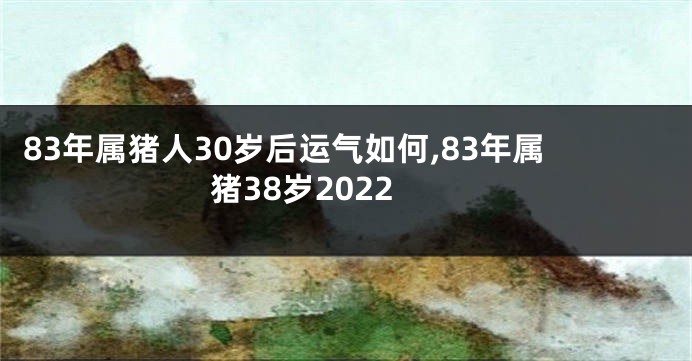 83年属猪人30岁后运气如何,83年属猪38岁2022