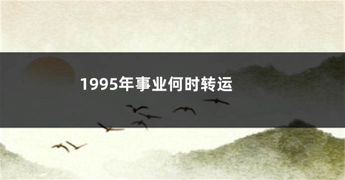 1995年事业何时转运