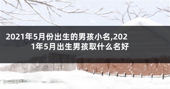 2021年5月份出生的男孩小名,2021年5月出生男孩取什么名好