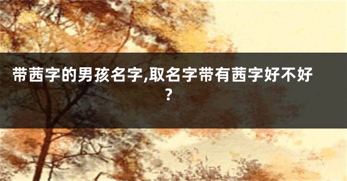 带茜字的男孩名字,取名字带有茜字好不好?