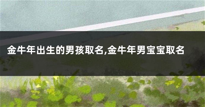 金牛年出生的男孩取名,金牛年男宝宝取名
