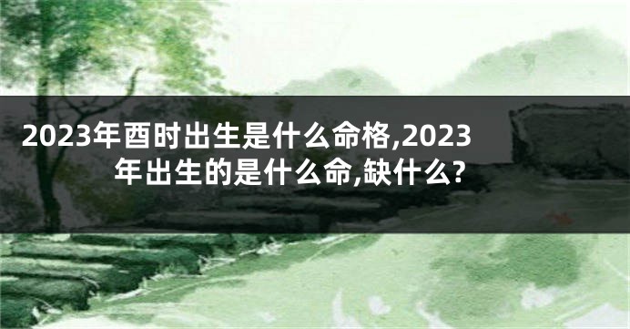 2023年酉时出生是什么命格,2023年出生的是什么命,缺什么?