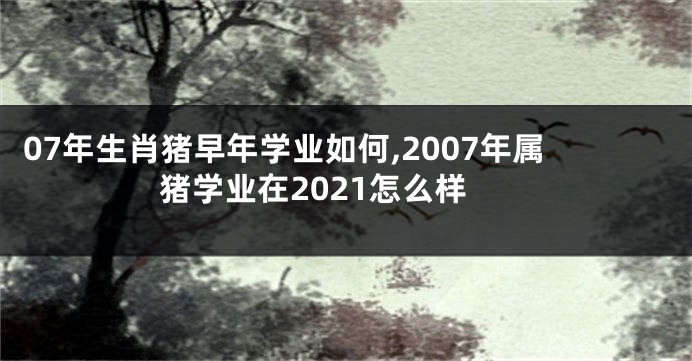 07年生肖猪早年学业如何,2007年属猪学业在2021怎么样