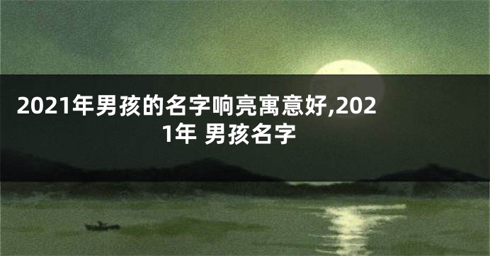 2021年男孩的名字响亮寓意好,2021年 男孩名字