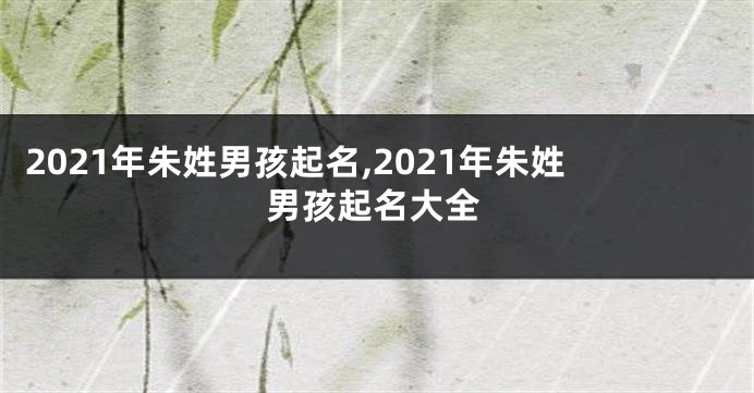 2021年朱姓男孩起名,2021年朱姓男孩起名大全