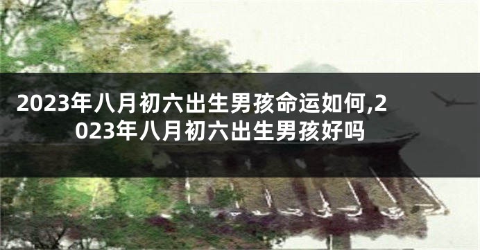 2023年八月初六出生男孩命运如何,2023年八月初六出生男孩好吗
