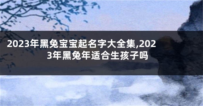 2023年黑兔宝宝起名字大全集,2023年黑兔年适合生孩子吗