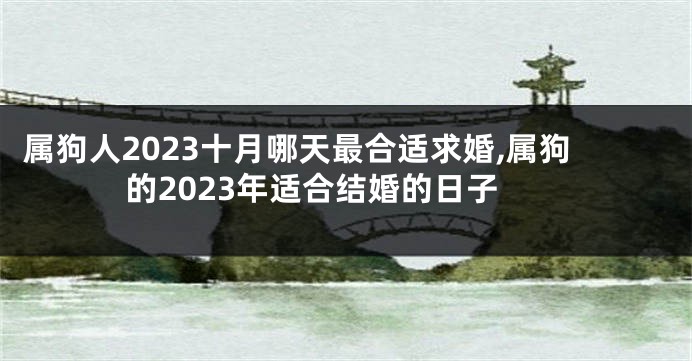 属狗人2023十月哪天最合适求婚,属狗的2023年适合结婚的日子