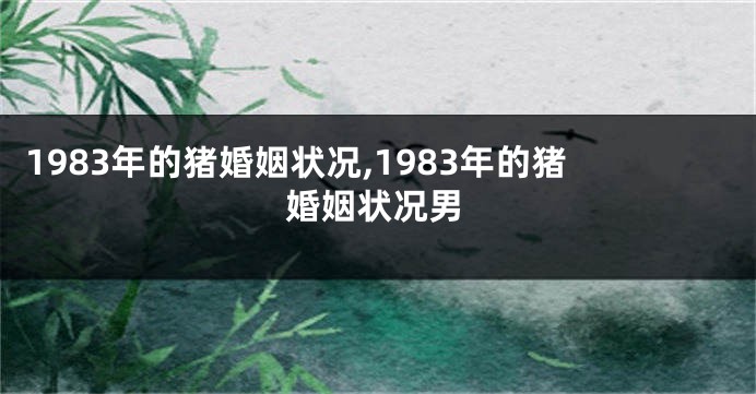 1983年的猪婚姻状况,1983年的猪婚姻状况男