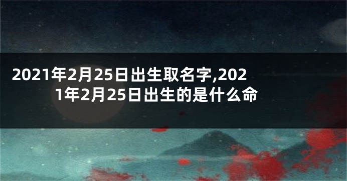 2021年2月25日出生取名字,2021年2月25日出生的是什么命