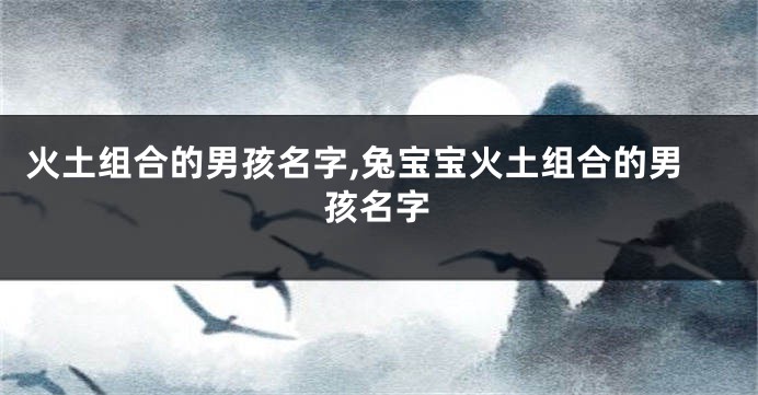 火土组合的男孩名字,兔宝宝火土组合的男孩名字