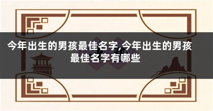 今年出生的男孩最佳名字,今年出生的男孩最佳名字有哪些