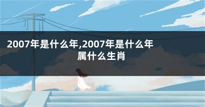 2007年是什么年,2007年是什么年属什么生肖