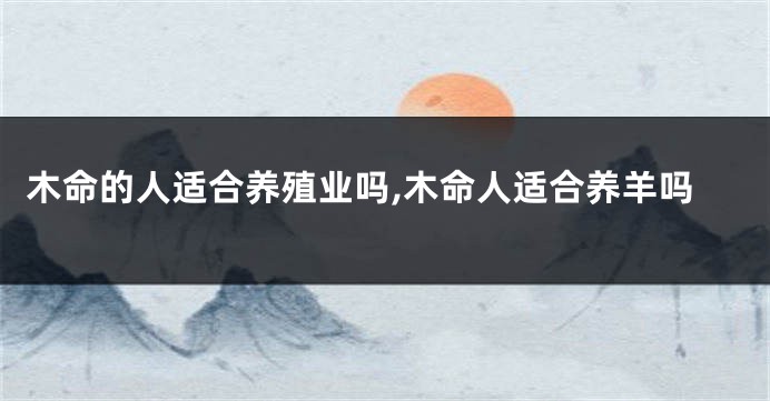 木命的人适合养殖业吗,木命人适合养羊吗