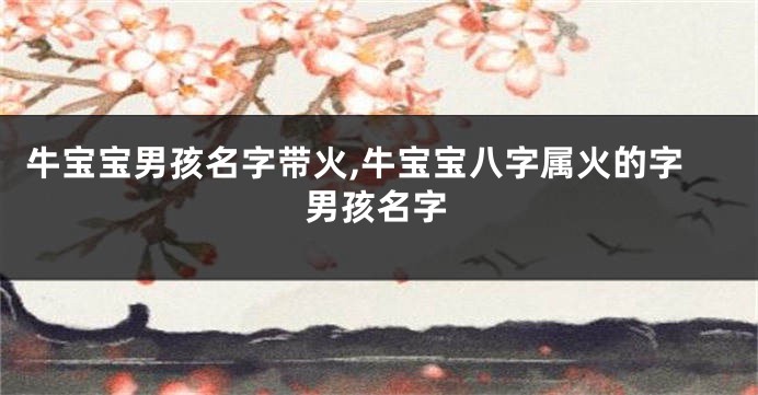 牛宝宝男孩名字带火,牛宝宝八字属火的字男孩名字